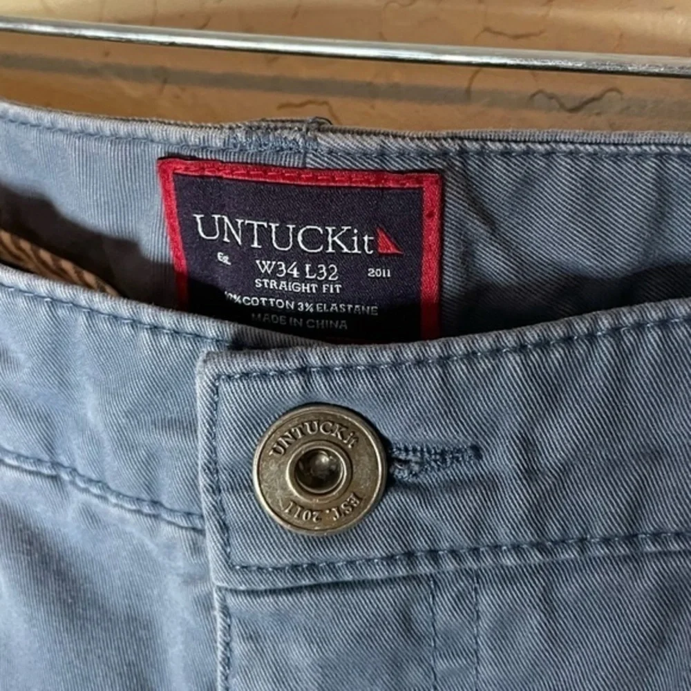 UNTUCKit Straight Fit Don‎ Santiago Blue Pants Slacks Size 34x32